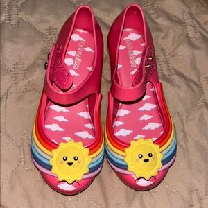 Mini Melissa Pink Shoes with Rainbow and Sun